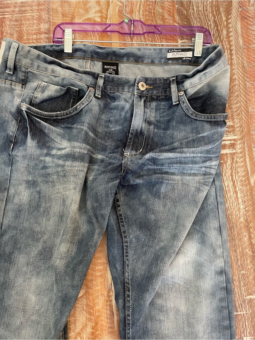 Buffalo David Bitton Men's Faded Blue Straight Jeans